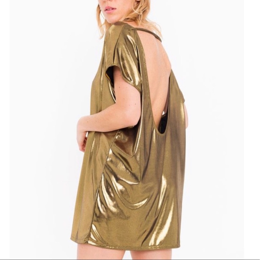 American Apparel gold lamé tunic